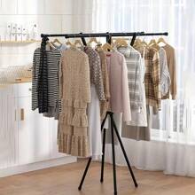 1 pièce Nouveau séchoir pliable, Fête des Mères, support à vêtements en métal moderne à double barre, grand support autoportant, design minimaliste, séchoir extérieur facile à assembler