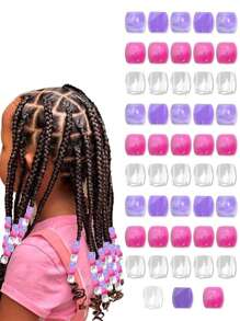 100pcs Colorful Candy Beads For Girls, Hip Hop Grunge Style Hair Accessories