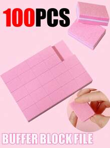 100PCS Nail Buffer, Buffer Block Nail File 100/180 Grit, Mini Nail Buffers Block Sponge Double Sided Nail File For Acrylic Nails Manicure Tools