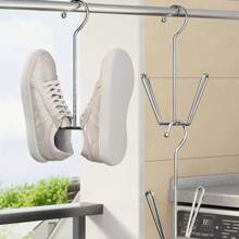 1/2 pièces en acier inoxydable robuste et durable, crochets, support minimaliste pour chaussures et vêtements, support de séchage pour vêtements de balcon, support de séchage multifonctionnel, support à chaussures pour fenêtre de balcon, support à chaussures, adapté pour dortoir étudiant, anniversaire, Noël, Halloween, cadeau de Thanksgiving, fournitures de rentrée scolaire, pour une utilisation intérieure et extérieure à la maison