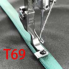Pied de biche pour machine à coudre T168/T69, pied pour fermeture éclair monobrin, accessoire pour fermeture éclair invisible, en acier de grade industriel, convient à la plupart des machines, gris argent