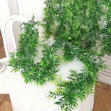 Guirnalda de hojas de bambú artificial - aspecto natural, follaje colgante sin plumas para decoración del hogar y comercial