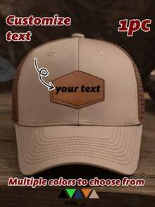 1 pieza Gorra de béisbol de malla con grabado láser personalizable, unisex, se puede personalizar con tu texto/nombre/logotipo/eslogan, casual al aire libre con protección UV, ajustable, transpirable, gorra de béisbol de malla, gorra de camionero, regalo para amigos/niños/adolescentes/padres/parejas/San Valentín/Día de la Madre