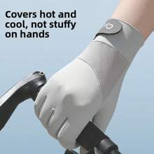 Luvas Esportivas para Uso ao Ar Livre no Verão, Luvas de Proteção Solar, Anti-Deslizante com Tela Sensível ao Toque para Homens, Ciclismo, Direção, Caminhada, Pesca