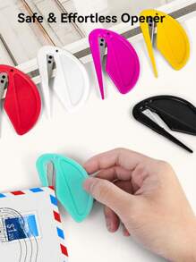 6PCS Macarons Envelope Opener - Letter Opener Envelope Slitter With Safety Concealed Sharp Blade For Women,Men,Office Worker,Graduate Students.Mail Opener For Home,Office,Postal