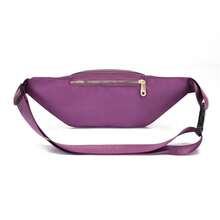 Bolsa de cintura para mujeres, bolsa de cinturón impermeable de tela de buey, bolsa de diseñador cruzada, bolsa de pecho, moda femenina, riñonera, bolso de cadera tipo banana - Morado - Ver 6