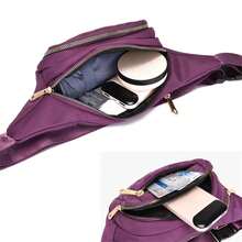 Bolsa de cintura para mujeres, bolsa de cinturón impermeable de tela de buey, bolsa de diseñador cruzada, bolsa de pecho, moda femenina, riñonera, bolso de cadera tipo banana - Morado - Ver 7