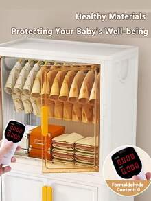 折叠衣柜，免安装家用卧室简易衣服收纳柜，可收纳儿童、衣服和服装 - 彩色 - 查看 7