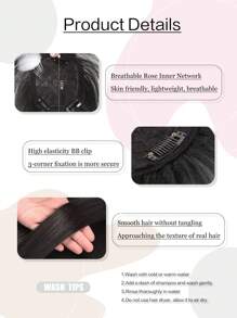 10 英寸合成女士假发片女士假发片 3D 法式刘海自然蓬松轻盈无缝遮盖白发稀疏发饰