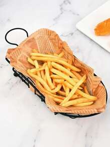 1 pieza Cesta de freír de acero inoxidable - Cesta multiusos para servir alimentos como aperitivos - Accesorio duradero de cocina para el hogar, restaurantes, tiendas de comida rápida, y suministros escolares