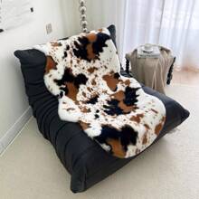 Fluffy Luxury Animal Print Rugs/Cushion/Mat For Sofa, Decorative Soft Plush Cream Shag Rug/Carpet Pad With Asymmetrical Shape Gifts Birthday Graduation