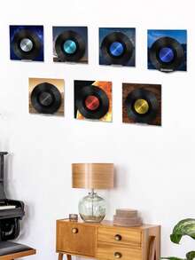 8 件装透明亚克力黑胶唱片架,房间墙面书架,悬浮书架,展示架,杂志架,壁挂式置物架 - 透明 - 查看 3