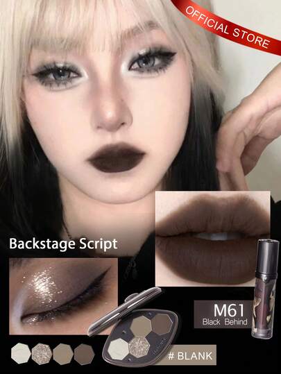 GIRLCULT Love Whisper Tinta Labial Fosca M61 3,8g/0,13oz + Paleta de Sombras Hallucination 50 5,6g/0,20oz, Acabamento Fosco, Alta Pigmentação, Longa Duração, Leve, Misturável, Construível, Para Iniciantes, Uso Diário, PRESENTE