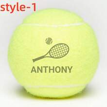 1 个可定制网球，3 种设计选择，采用厚羊毛毡制成，可牢牢抓住球面，高弹性合成纤维训练网球，耐用，适合高级训练，适合作为网球队队长的纪念品或赛季结束/节日礼物