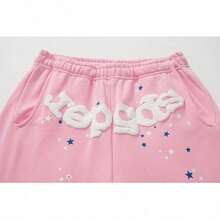 Hip Hop Spider Hoodies Set Y2k Hoodie Tracksuit Pullover Sweatshirt For Women Men Matching Hoodies Street Suit Two-Piece Set    Letter  Geometric  Spring/Fall  Regular Fit  Pocket  Drawstring - 粉色 - 查看 7