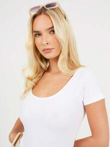 brave soul T-Shirt Bodysuit mit geraffter Detailverarbeitung