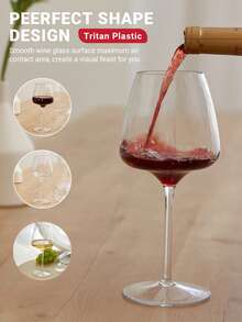 MICHLEY 2/4/6 件漂浮酒杯，适用于泳池，480 毫升/17 盎司，牢不可破，透明 Tritan 塑料高脚红酒杯，鸡尾酒果汁杯，非常适合海滩酒吧露营，可用洗碗机清洗，是送给父亲的礼物