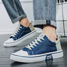2025 New Summer Canvas Shoes For Men Breathable Low-Top Niche Cloth Shoes For Boys  Sports Leisure All Match Board Shoes - 藍色 - 查看 6