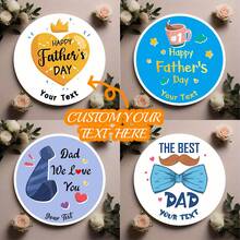 45/96pcs Customized Blue Cartoon Beard Love Pattern Father'S Day Circular Stickers, Father'S Day Label Stickers, Suitable For Gift Bag Candy Bag Decoration, Gift Box Sticker - Multicolor - View 9