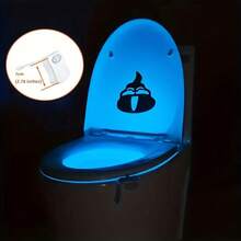 Toilet Night Light , Motion Sensor Activated LED Lamp, Fun 8/16Colors Changing Bathroom Nightlight Add On Toilet Bowl Seat, Perfect Decorating Gadget For Dad Adults Kids Toddler-Battery Not Included - Multicolor - View 6