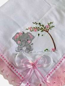 Large Shoulder Diaper With Embroidered Lese For Baby Boy Girl - Baby Pink - View 2