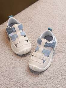 Unisex Toddler Rubber Sole Hook And Loop Sandals, Fashionable & Versatile - Blue - View 4