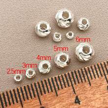 20/50 件真 18K 镀金隔珠波纹圆形散珠持久镀金隔珠 2.5/3/4/5/6 毫米微型黄铜圆球散珠适用于 DIY 珠宝制作