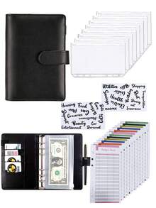 A6 Zipper Cash Envelope Binder For Budgeting And Saving, Budget Planner With Cash Envelopes, Suitable For Savings Challenge - Black - View 8