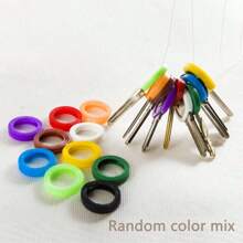 24 pièces/paquet Capuchons de couleur de clé, Identifiants de clé en caoutchouc souple, Capuchons de clé en plastique pour clé plate standard d'organisation de maison (Ne convient pas aux clés de forme irrégulière), 8 couleurs, 2 styles Accessoires de voiture Porte-clés Sac École Mignon Gothique Y2k