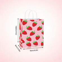 12pcs Strawberry Pattern Gift Bags, Birthday Party Favor Bags, Suitable For Birthday Parties, Themed Events, Holidays And Celebrations
