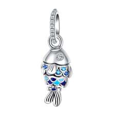 Silver Plated Charm Turtle Crab Small Fish Gear Ocean Series Charm Bead Is Suitable For Diy Female Bracelet Pendants