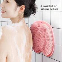 1pc Pink Silicone Foot Massager & Scrubber Pad Set For Bathroom Foot Washing And Rubbing Wonder, Slouchy Person's Foot Brush, Foot Sole Massage Pad, Home Bathroom Foot Rubbing Pad, Anti-Slip Foot Washing Strap, Suction Cup