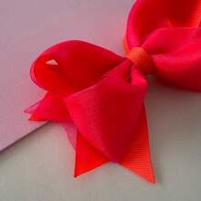 Laço Grande Boutique Laranja com Rosa Delicado Mini Fashionista Com Ponta