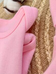 6 Piece Set Long Sleeve Bodysuit And Foot-Wrapped Trousers 100% Cotton Baby Boy And Girl Layette Newborn To 12 Months Motherhood 3 Trousers And 3 Bodysuits - 淺粉色 - 查看 7