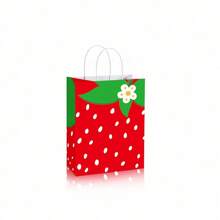 12pcs Strawberry Pattern Gift Bags, Birthday Party Favor Bags, Suitable For Birthday Parties, Themed Events, Holidays And Celebrations