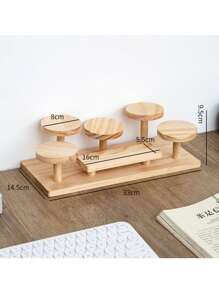 1pc Wooden Creative Figurine Display Stand, Jewelry, Watch, Perfume, Cosmetics, Candy, Succulent, Tiered Storage Shelf