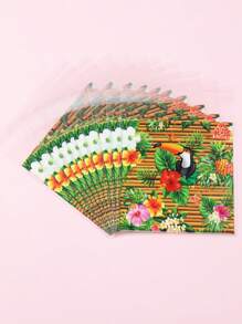 50/100 Stücke Selbstverschließende Süßigkeitenverpackung im Hawaii-Stil, Geschenktüte mit Hawaii-Vogel- und tropischem Blumenmuster, Geschenkverpackung, Hawaii-Party, Snack-/Keksverpackung, Süßigkeitenverpackung, Hawaii-Party-Deko, Sommer-Party-Deko, Geburtstagsdekoration, Bridal-Shower-Gastgeschenke, Feiertags-Party-Bedarf