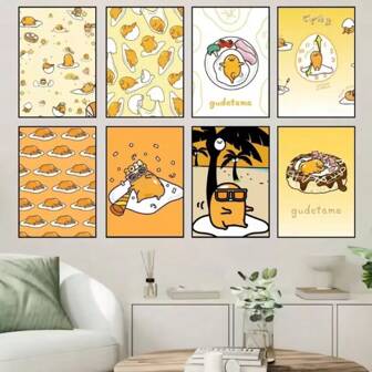 Sanrio 1 pièce Affiches encadrées en option, impression de poster mural Sanrio mignon, peinture murale pour la décoration de la chambre, du salon, du bureau et de la maison