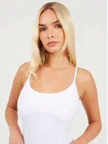 brave soul Panelled Vest Bodysuit - 白色 - 查看 3