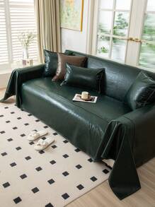 1pc Waterproof & Anti-Scratch Oil-Wax Leather Sofa Slipcover, All-Season Sofa Protector, Universally-Fitted Sofa Cover