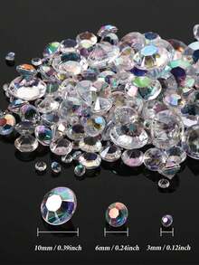 4000 件不同尺寸的奢华玫瑰金色水钻派对婚礼装饰可重复使用闪亮亚克力水钻桌面五彩纸屑散落宝石、花瓶填充物中心装饰派对装饰、圣诞节 - 彩色 - 查看 8