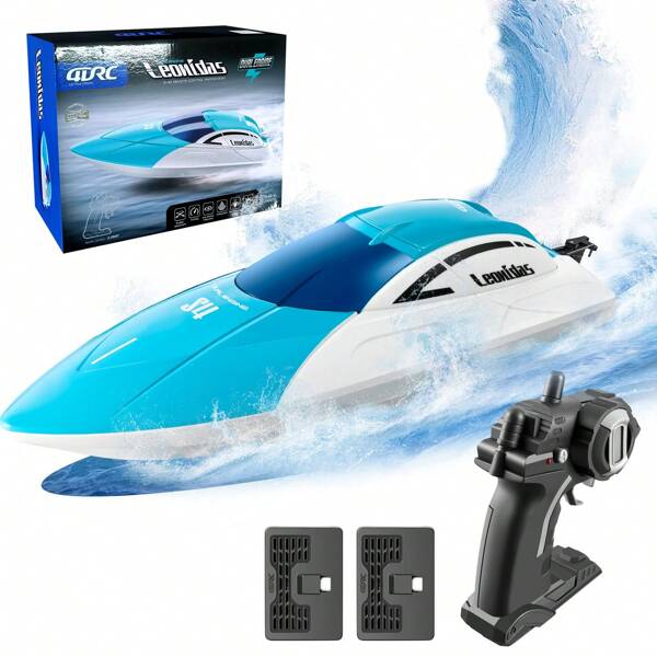 RC-Boot, ferngesteuertes Boot für Kinder und Erwachsene, über 32 km/h, 2,4 GHz, Rennboote für Pools und Seen, Alarm bei niedrigem Batteriestand, Kenterwiederherstellung, 2 wiederaufladbare Batterien, Spielzeug, Geschenke für Jungen und Mädchen