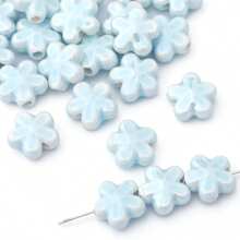 10 pezzi Perle in ceramica a forma di fiore da 12 mm per realizzare gioielli fai-da-te - Perle decorative multicolore vibranti per collane, braccialetti e accessori, forniture per hobby, perle con finitura lucida, perle vibranti, perle per la creazione di gioielli