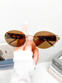 全新复古金属椭圆形小框时尚眼镜，男女通用简约经典朋克日常休闲百搭派对优雅高端眼镜，适合日常佩戴