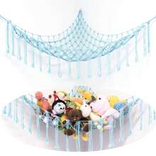 Rede para armazenamento de bichos de pelúcia ou canto de rede - Rede grande para brinquedos de pelúcia, decoração de quarto - Suporte organizador para bichos de pelúcia fofos - Rede para armazenamento de bonecas, decoração de parede para quarto, rede grande de canto de malha, suporte de armazenamento suspenso, sala de estar familiar, decoração de quarto, decoração de presente fofa e interessante