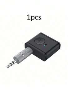 Receptor Bluetooth 5.3 para automóvil, conector de 3.5 mm, transmisor de música de audio estéreo inalámbrico con micrófono, adaptador multifuncional inalámbrico para automóvil, TV, PC, altavoces, auriculares, manos libres, capacidad de batería: 55mAh