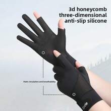Luvas Esportivas para Uso ao Ar Livre no Verão, Luvas de Proteção Solar, Anti-Deslizante com Tela Sensível ao Toque para Homens, Ciclismo, Direção, Caminhada, Pesca