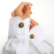 2 pièces/Sac Housse de bouton de chemise Boutons de manchette de costume de luxe pour hommes Accessoires de chemise Pince de col Tête de lion vintage Boîte de bouton en métal Bouton de manche Décoration de robe Cadeau de vacances pour femme