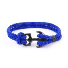 1 pieza Brazalete con forma de cuerda y ancla náutica, brazalete de moda para hombres y mujeres, accesorio de viaje