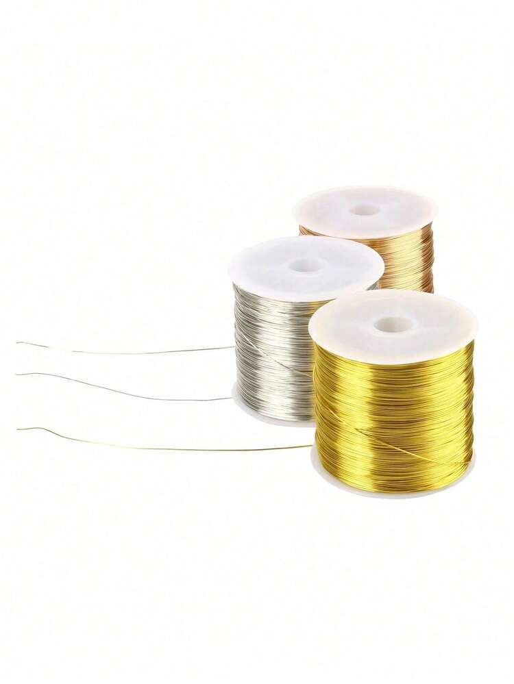 100M/Roll Gold Silver Color Metal Wire,High-Quality Stainless Steel Jewelry Wire,Non-Fading, Non-Rusting, High-Color Fastness, Durable, For Bracelet Necklace DIY Colorfast Beading Wire,Jewelry Cord,String Handcraft Making - 彩色 - 查看 6